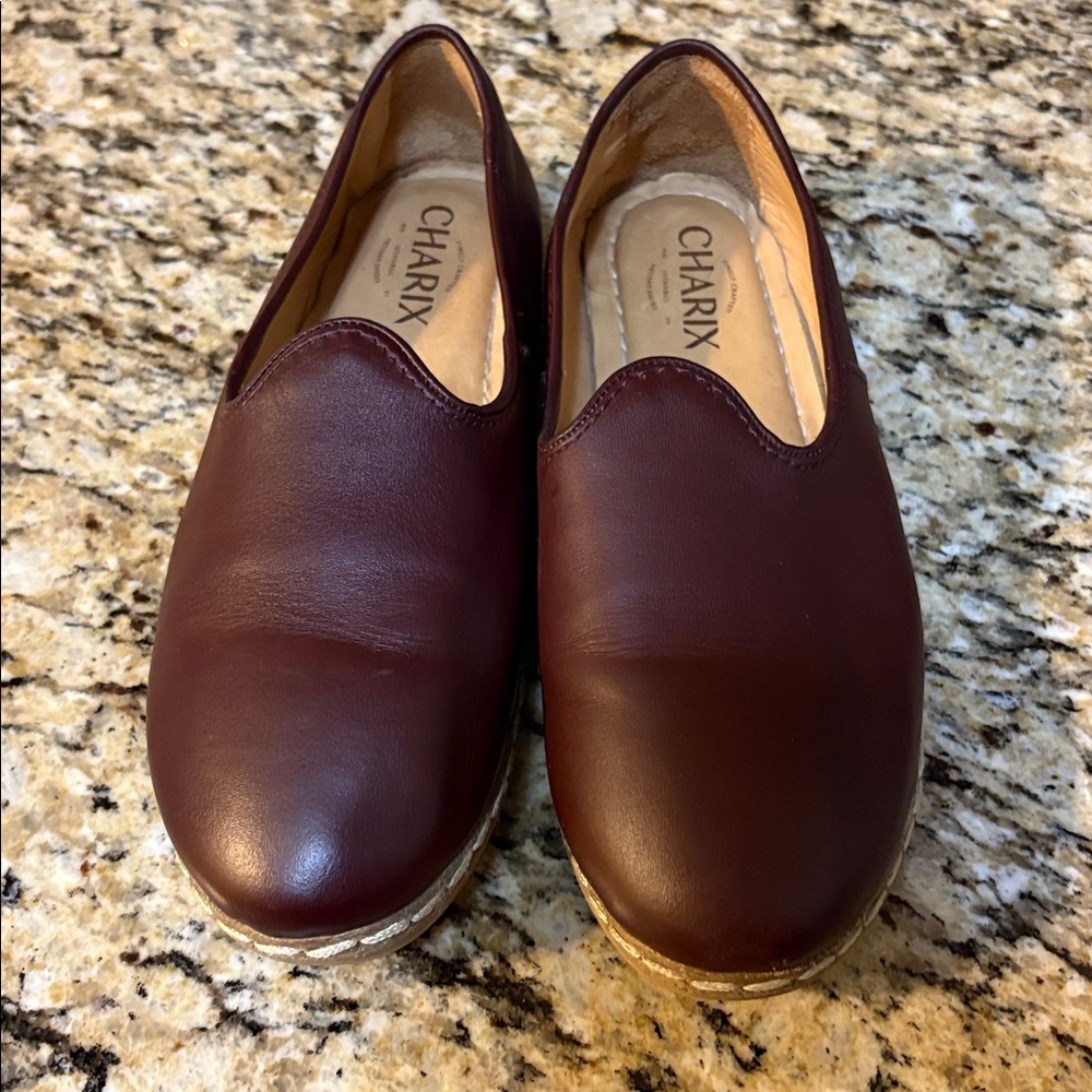 CHARIX Women's Burgundy Slip-On Loafers